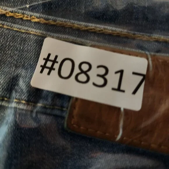 Levis Jeans Womens 29 Premium Big E 724Stretch High Rise Straight Frayed Cropped - Picture 16 of 16